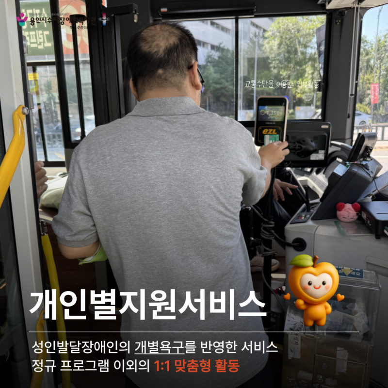 개인별지원서비스: 성인발달장애인의 개별욕구를 반영한 정규 프로그램 이외의 1:1 맞춤형 활동